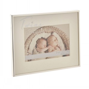 BAMBINO SILVER PLATED PHOTO FRAME TWINS 4"x6"